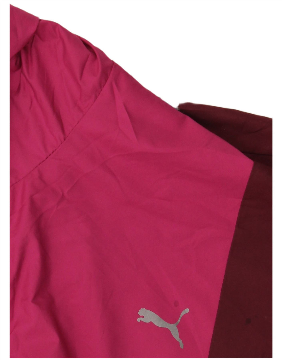 Jachetă de ploaie supradimensionată cu glugă PUMA pentru femei UK 10, mic, roz Colorblock