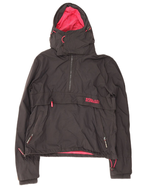 Jachetă Windbreaker cu glugă pentru femei The Windcagoule Superdry UK 16, mare, gri
