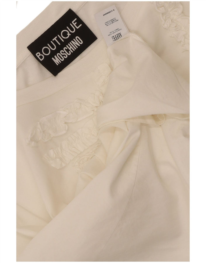 Bluză supradimensionată pentru femei Moschino UK 20 2XL Bumbac alb