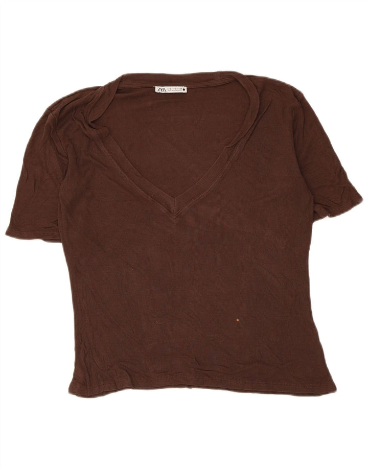 Tricou pentru femei Zara UK 12 Maro Mediu