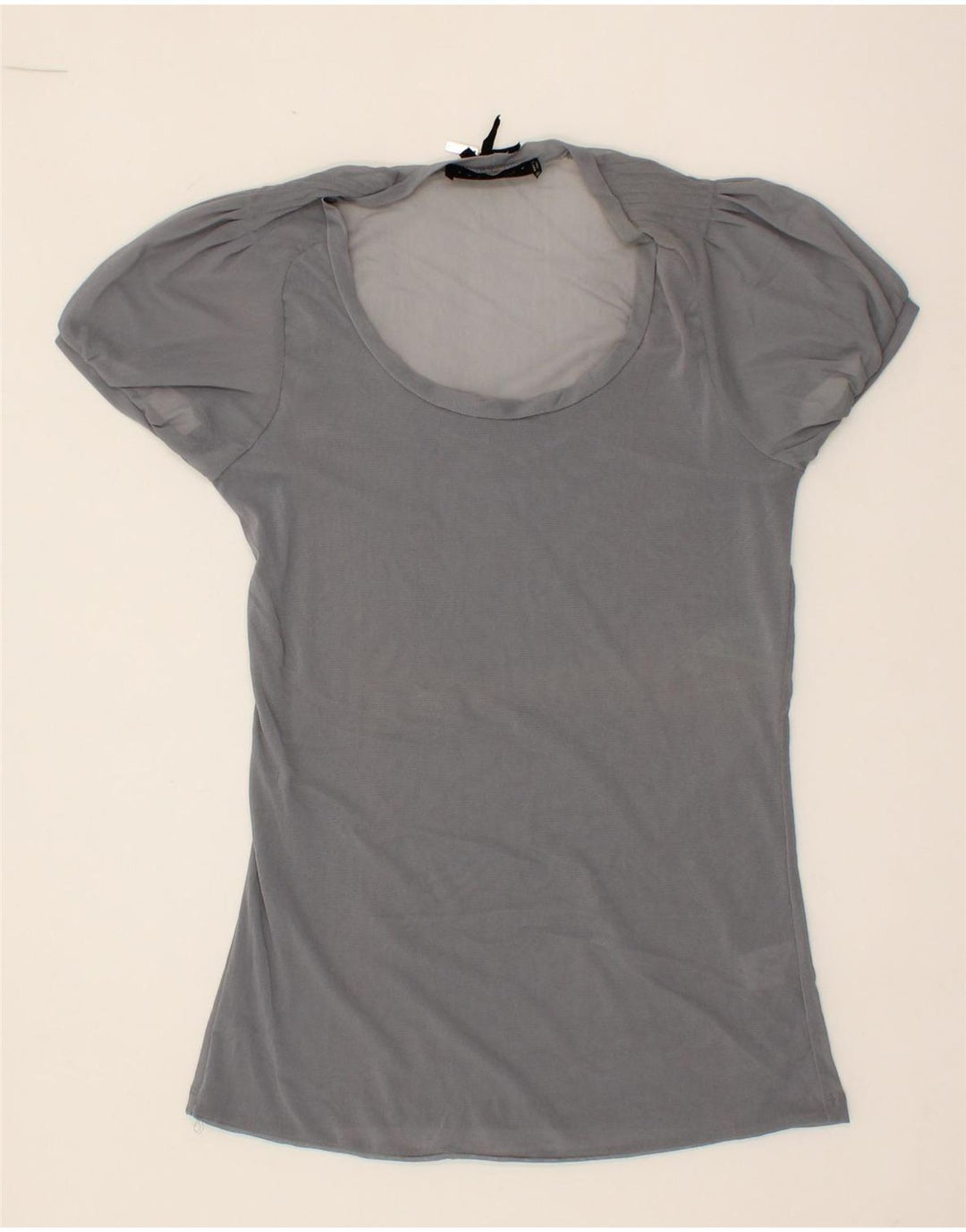 TWIN-SET Womens See Through Top UK 12 Medium Grey Nylon Vintage Twin-Set and Second-Hand Twin-Set from Messina Hembry 