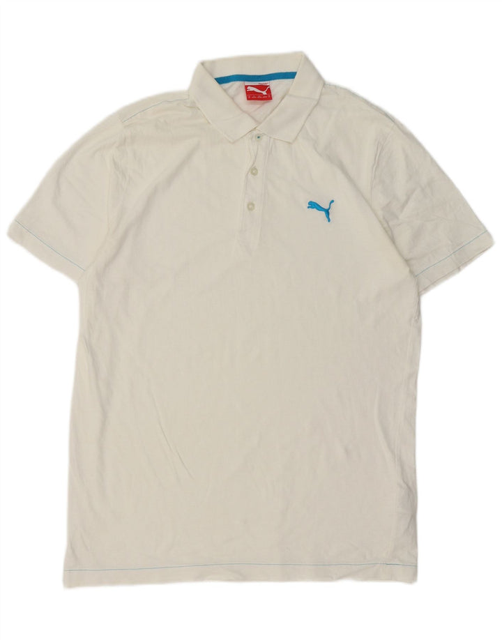 Tricou polo PUMA pentru bărbați, bumbac alb mediu