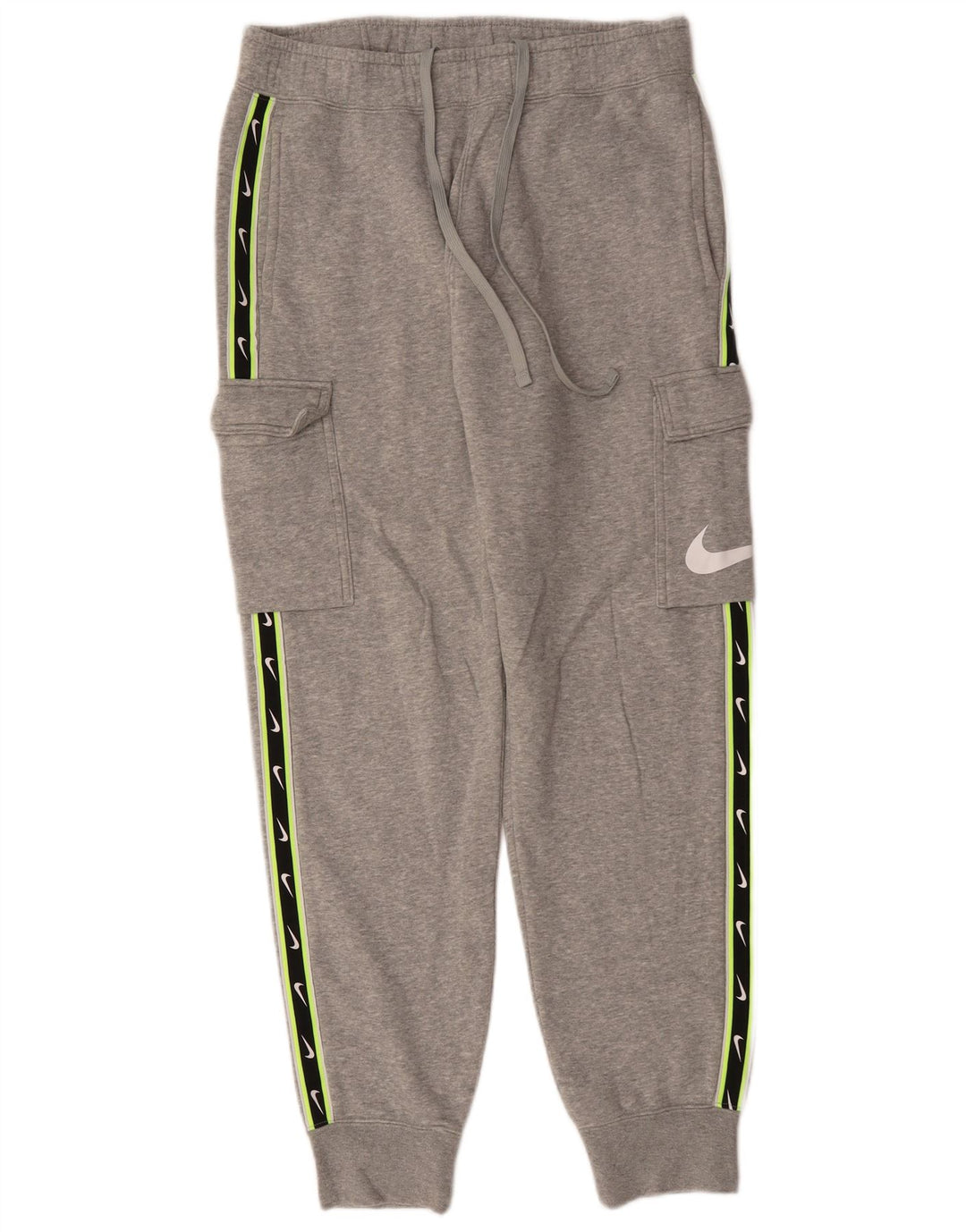 Pantaloni de trening cargo grafic NIKE pentru bărbați, bumbac color bloc, gri mediu