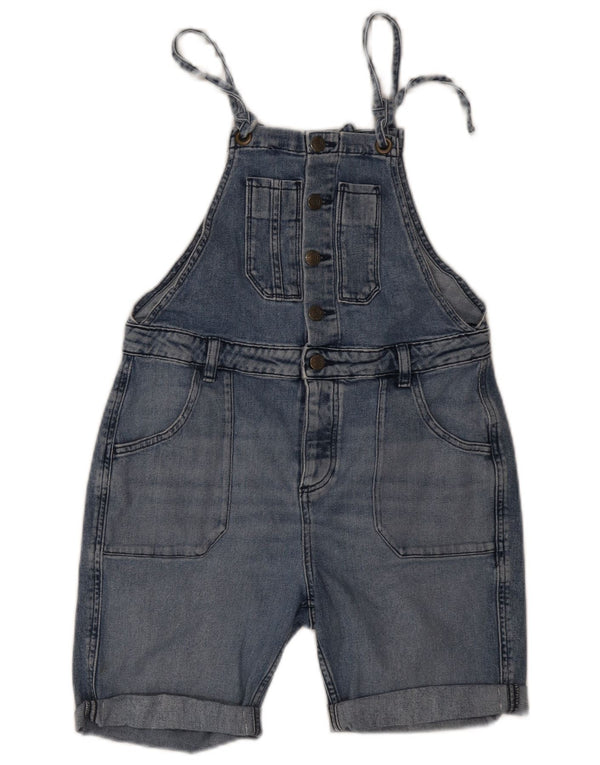 Salopete pentru femei Fat Face Pantaloni scurți din denim UK 12 Medium W30 Bumbac albastru