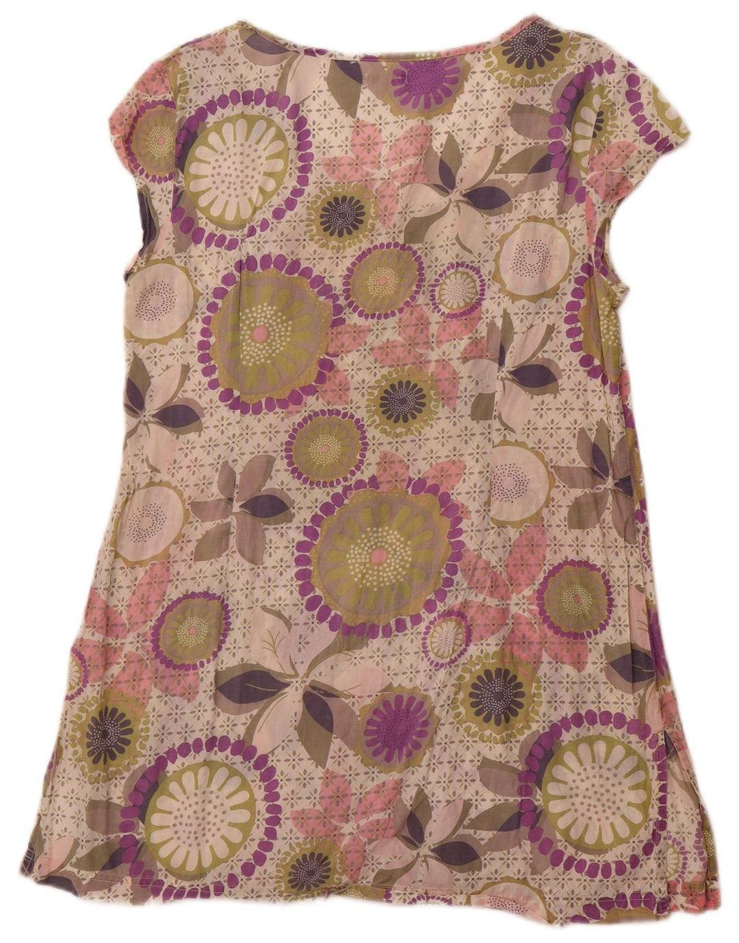 WHITE STUFF Rochie de bază pentru femei UK 14 Medium Purple Floral Bumbac