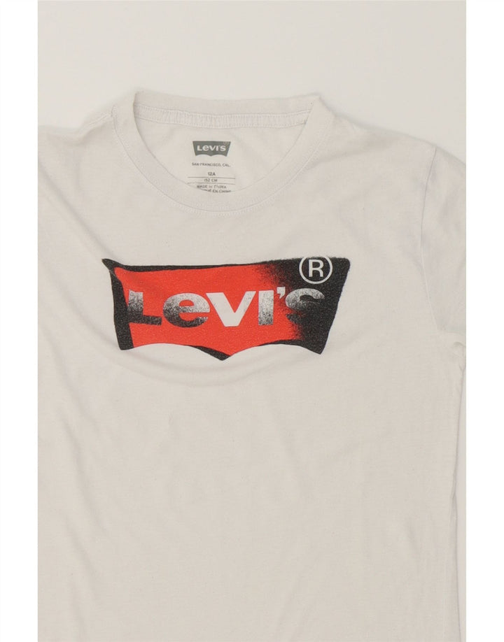 LEVI'S Boys Graphic T-Shirt Top 11-12 Years White Vintage Levi's and Second-Hand Levi's from Messina Hembry 