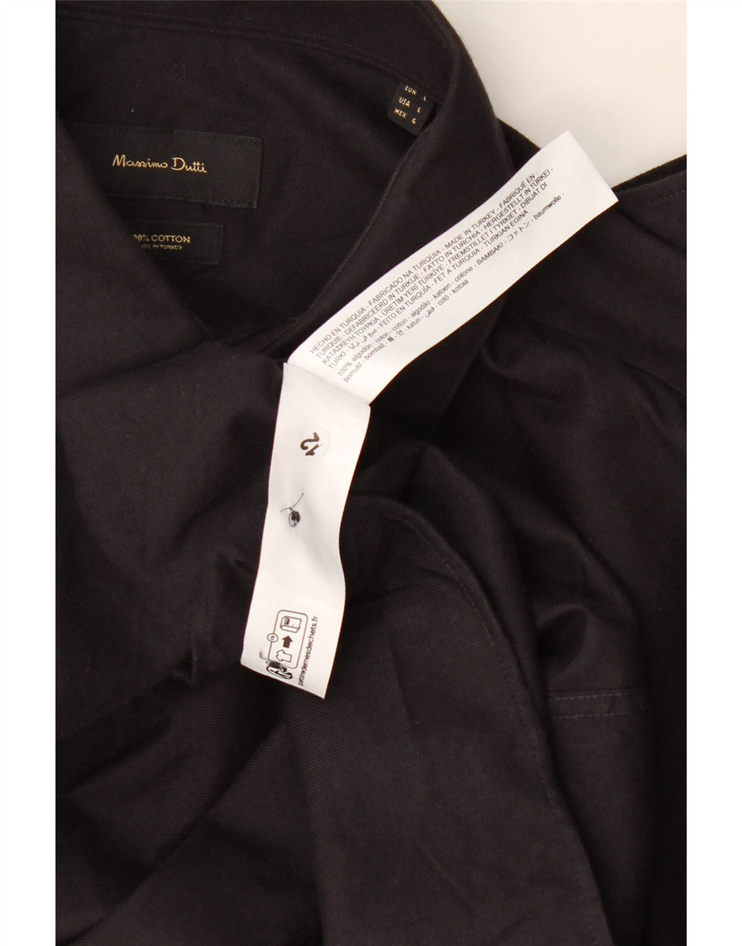 Cămașă Massimo Dutti pentru bărbați, mare, negru, bumbac