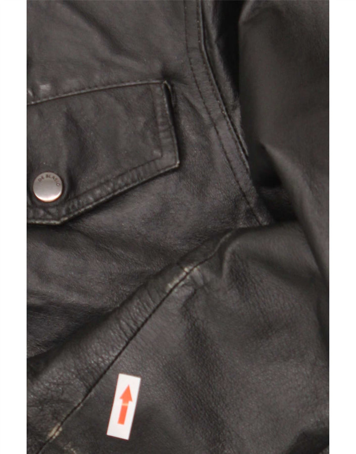 Vintage Mens Leather Bomber Jacket UK 36 Small Black
