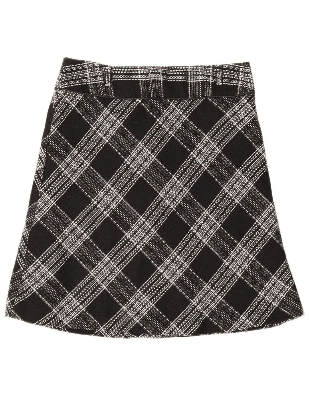Fustă A-Line pentru femei Bay UK 12 Medium W30 Black Check Acrylic