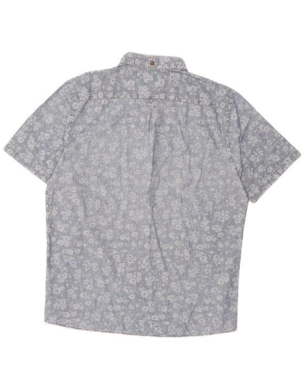 Cămașă cu mânecă scurtă pentru bărbați Marlboro Classics, tip pulover, 2XL, albastru, floral