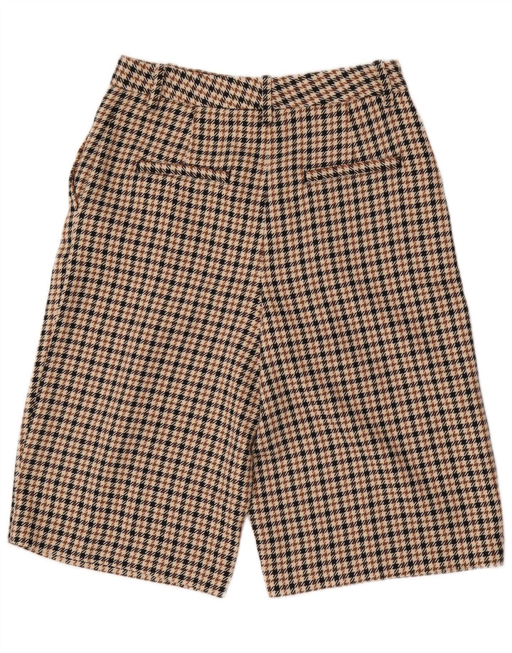 Pantaloni scurți chino pegged pentru femei Zara Medium W28 Brown Houndstooth Poliester