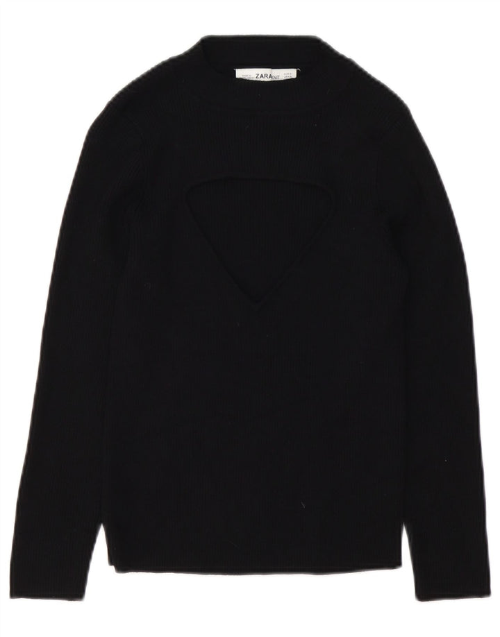 Pulover pentru damă Zara, cu gât turnut, UK 10 Mic Negru