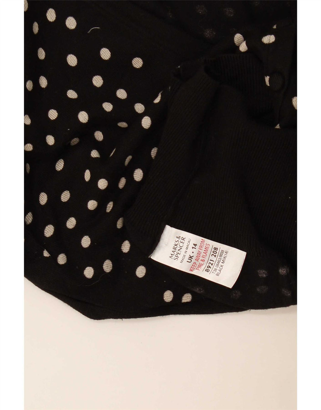 Pulover cardigan pentru femei Marks & Spencer UK 14 Medium Black Spotted