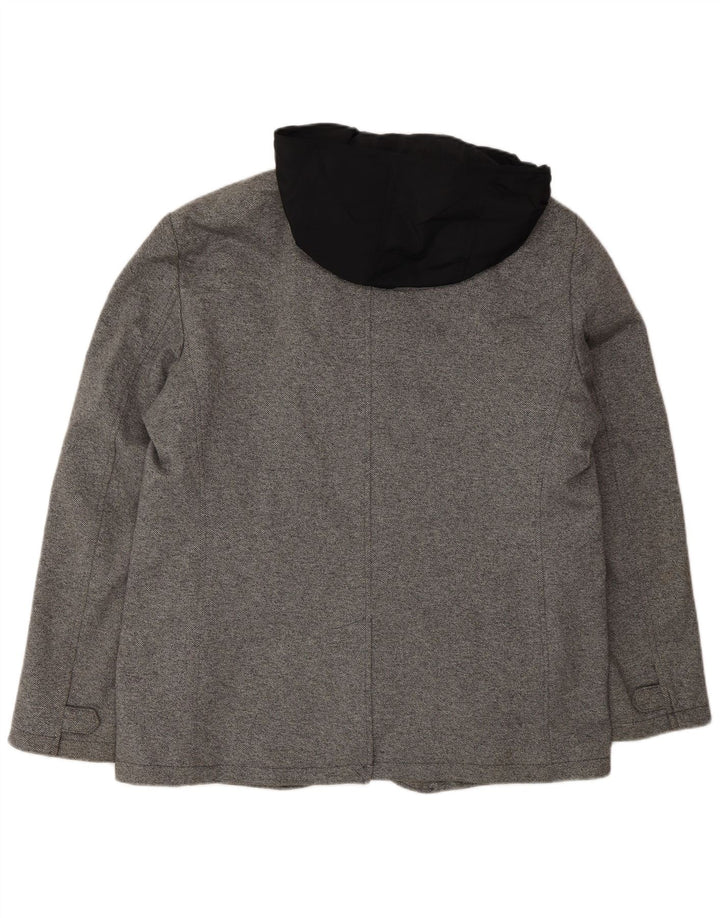 Jachetă bomber cu glugă pentru bărbați Zara UK 42 XL poliester gri
