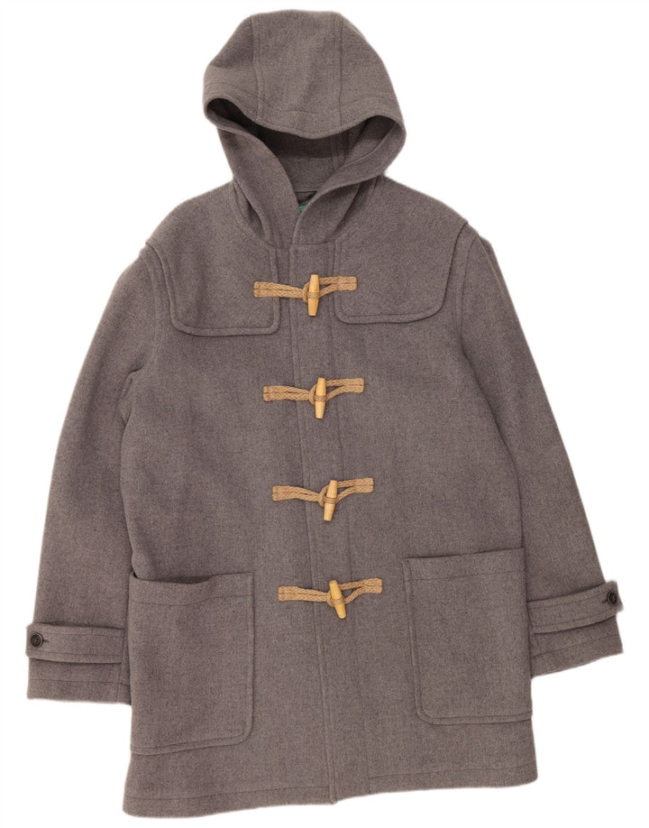 BENETTON Manson cu glugă pentru bărbați UK 42 XL Lână gri