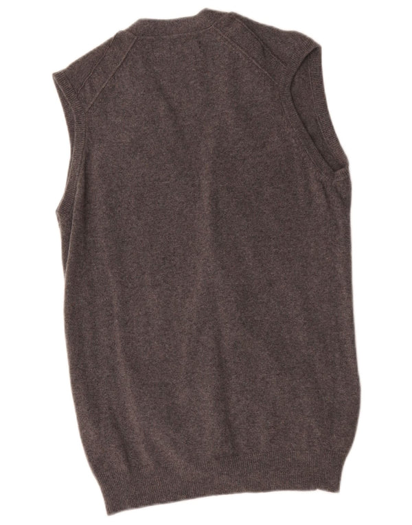 Pulover cardigan fără mâneci pentru bărbați Massimo Dutti, lână gri mediu