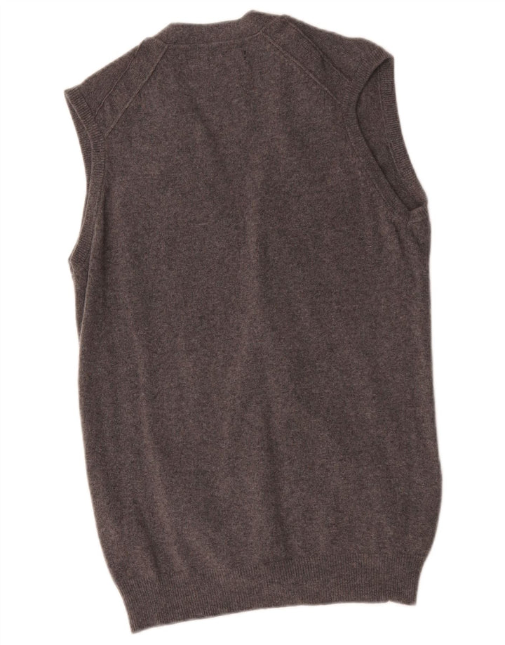 Pulover cardigan fără mâneci pentru bărbați Massimo Dutti, lână gri mediu