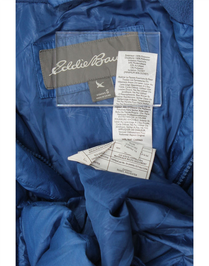 EDDIE BAUER Womens Hooded Padded Jacket UK 10 Small Blue Polyester Vintage Eddie Bauer and Second-Hand Eddie Bauer from Messina Hembry 