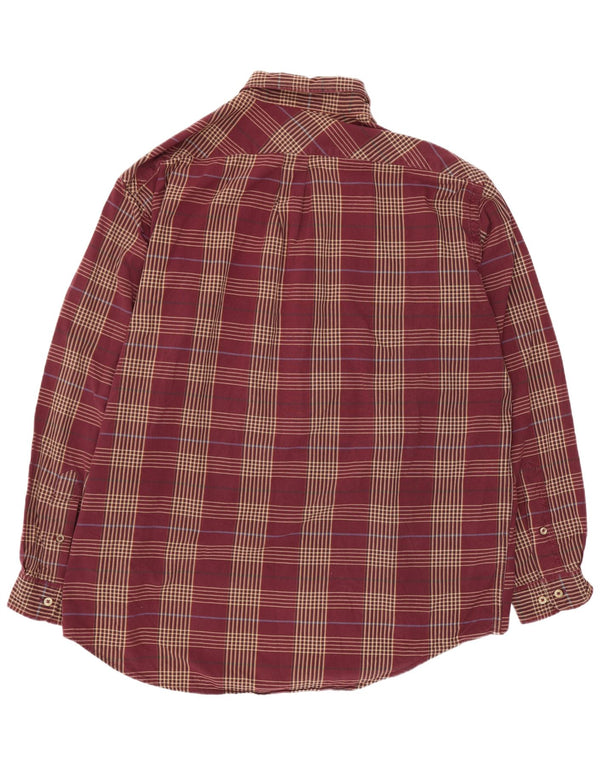 Cămașă pentru bărbați Marlboro Classics 2XL burgundy Check Bumbac