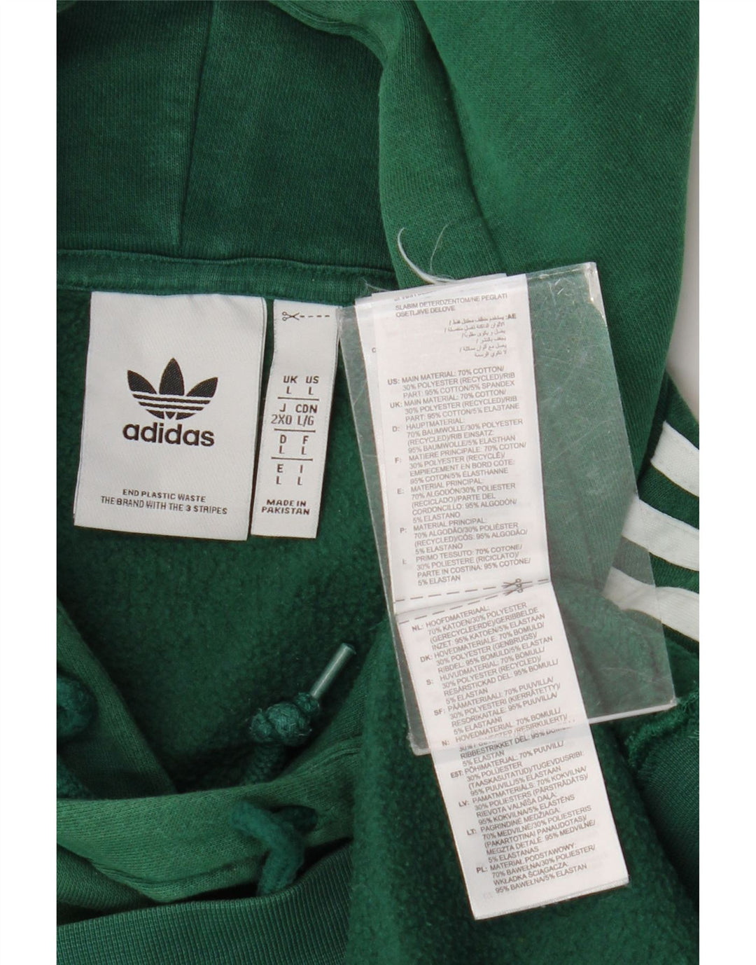 Pulover Adidas pentru bărbați, bumbac verde mare