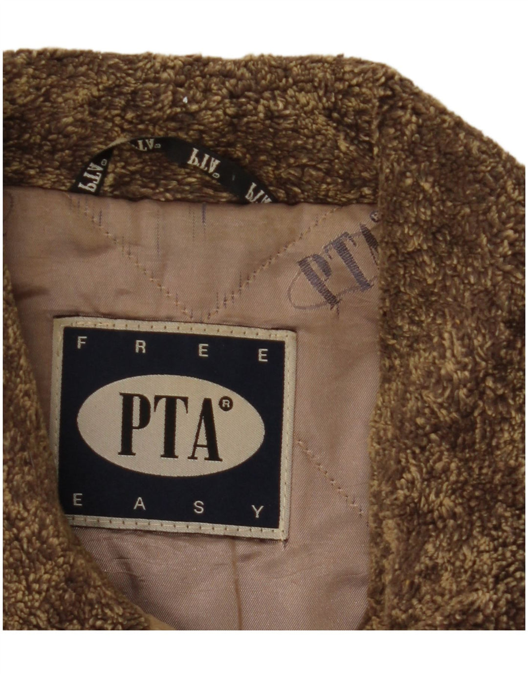 VINTAGE Palton din piele dublu pentru femei UK 6 XS Maro Colorblock