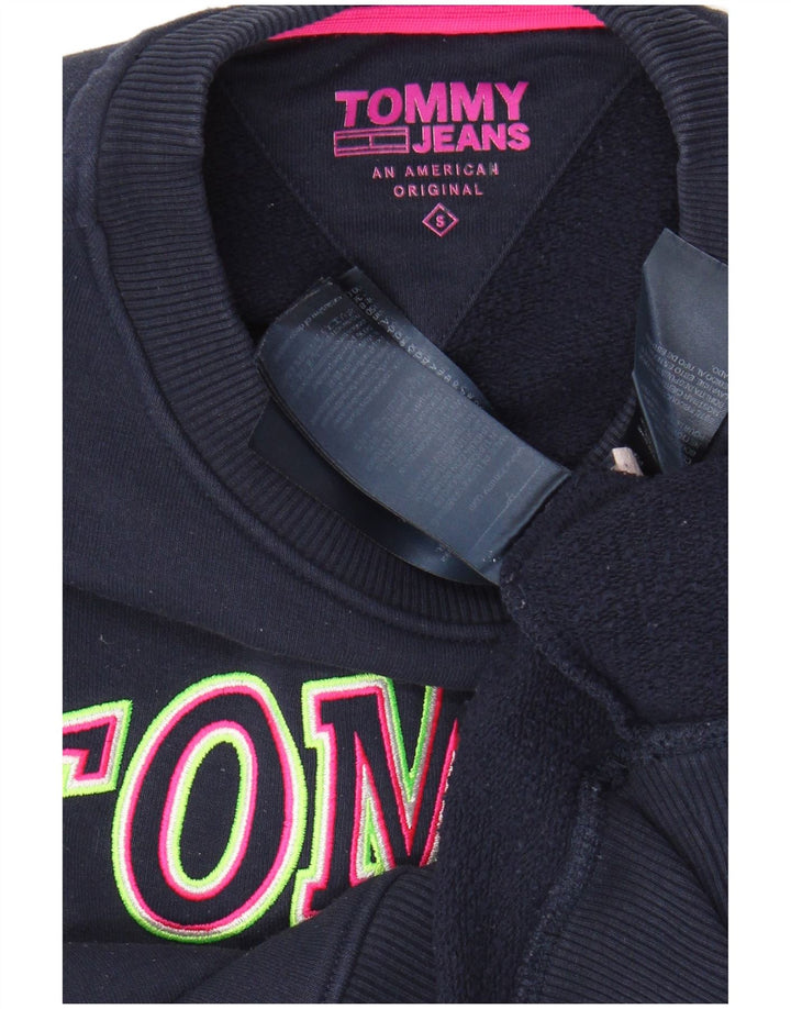 TOMMY HILFIGER Hanorac crop pentru femei Pulover UK 10 Mic Bleumarin