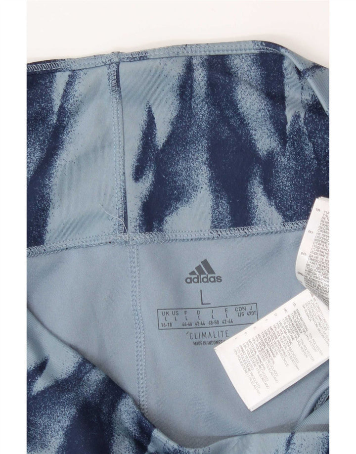 Leggings adidas Climalite pentru femei cu model abstract, Marea Britanie 16/18, albastru mare