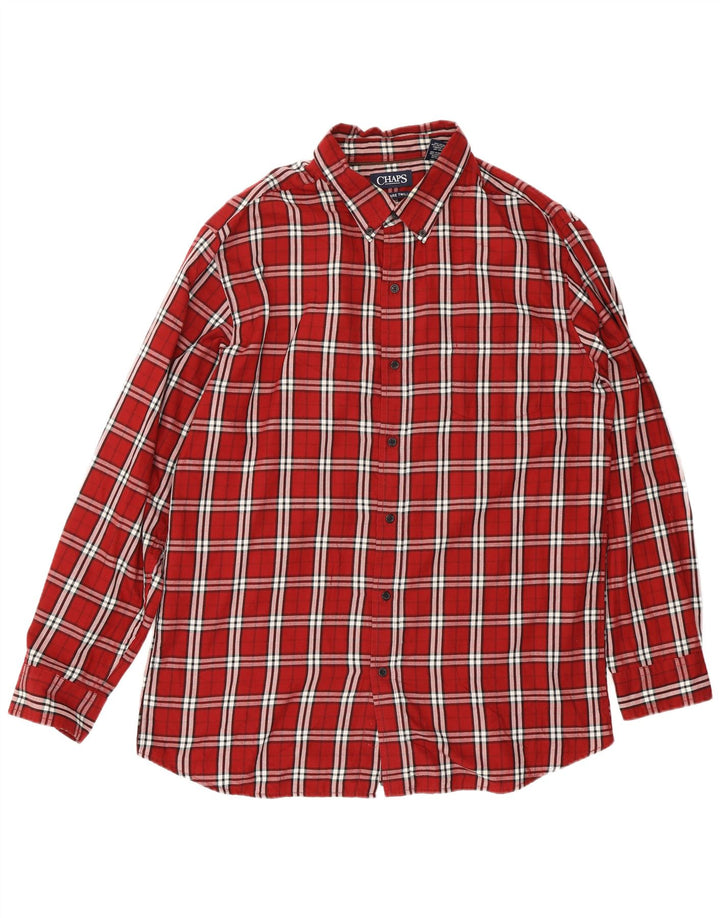 Cămașă de flanel pentru bărbați Chaps XL, bumbac cu carouri roșii
