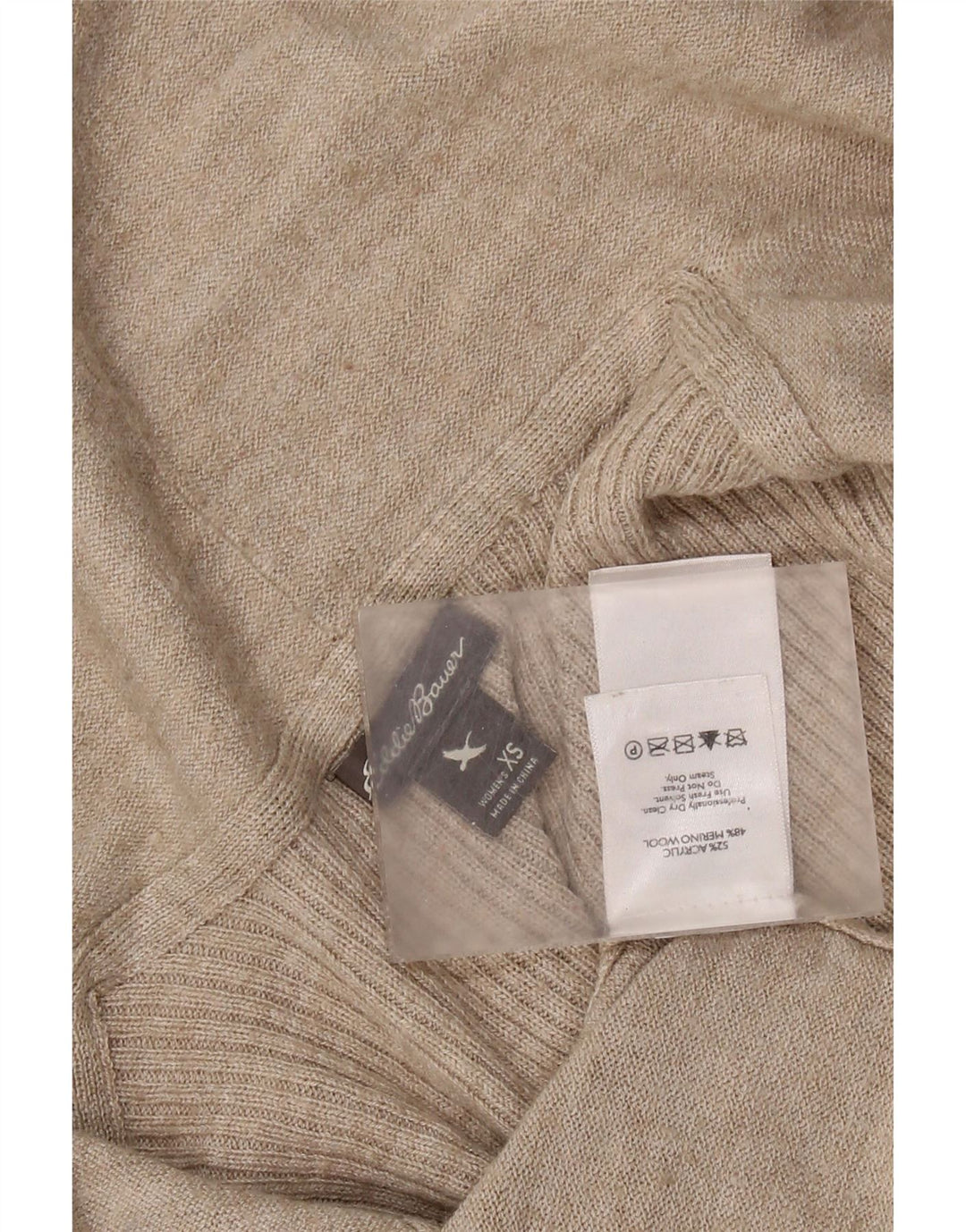 EDDIE BAUER Pulover cardigan deschis pentru femei UK 6 XS Bej Acrilic