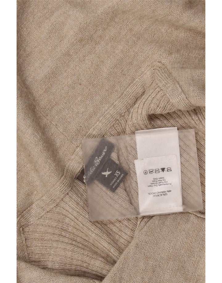EDDIE BAUER Pulover cardigan deschis pentru femei UK 6 XS Bej Acrilic