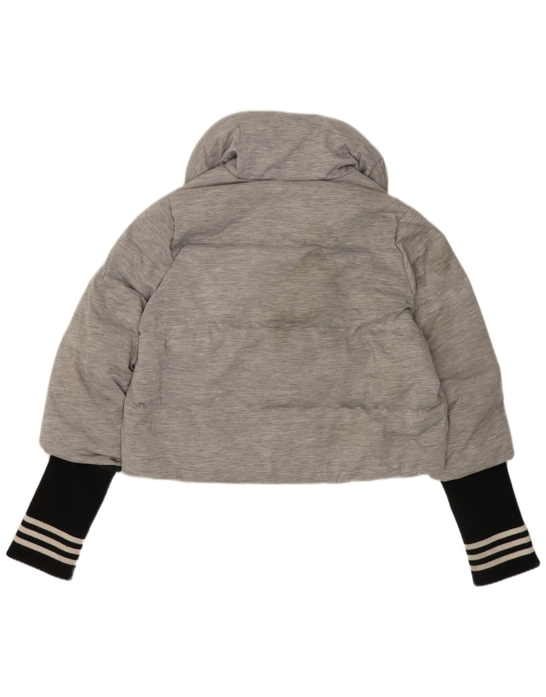 Jachetă pentru femei Adidas Crop căptușită UK 14 Gri mediu Poliamidă color bloc