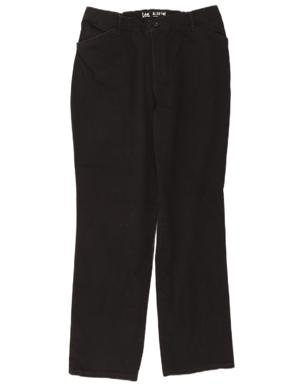 Pantaloni casual drepti pentru femei Lee US 14 XL W36 L30 bleumarin bumbac