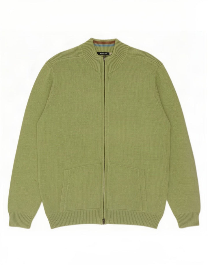 Pulover Massimo Dutti pentru bărbați, cu fermoar și gât, verde mare