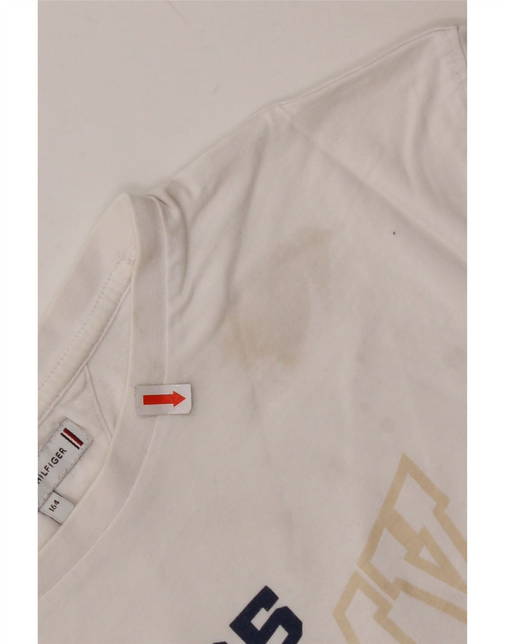 TOMMY HILFIGER Tricou cu grafic crop pentru fete Top 13-14 ani alb