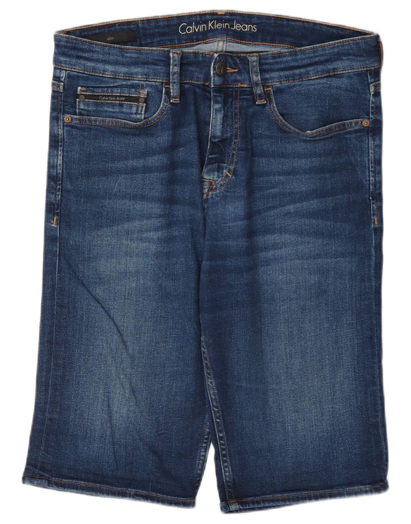 Pantaloni scurți din denim pentru bărbați Calvin Klein W31, bumbac albastru mediu