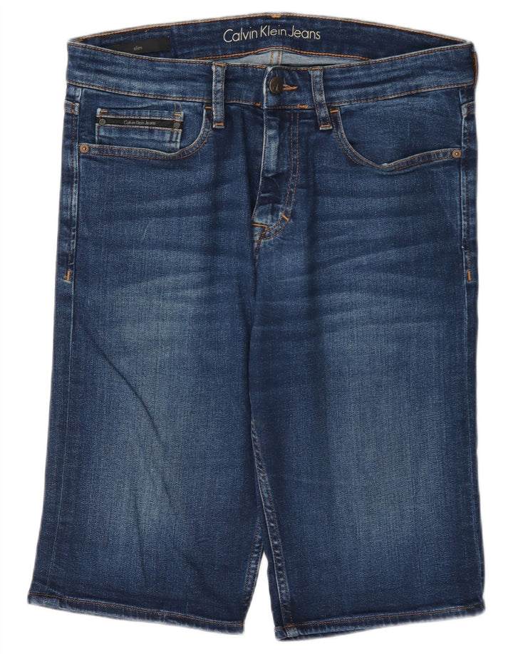 Pantaloni scurți din denim pentru bărbați Calvin Klein W31, bumbac albastru mediu