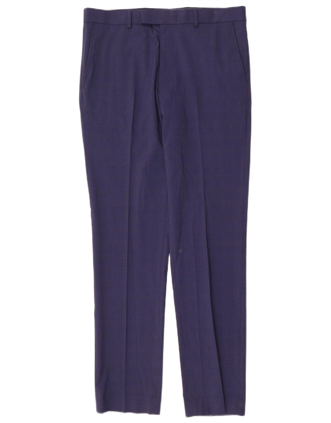 Pantaloni de costum slim pentru bărbați Marks & Spencer L34 L33 Blue Houndstooth