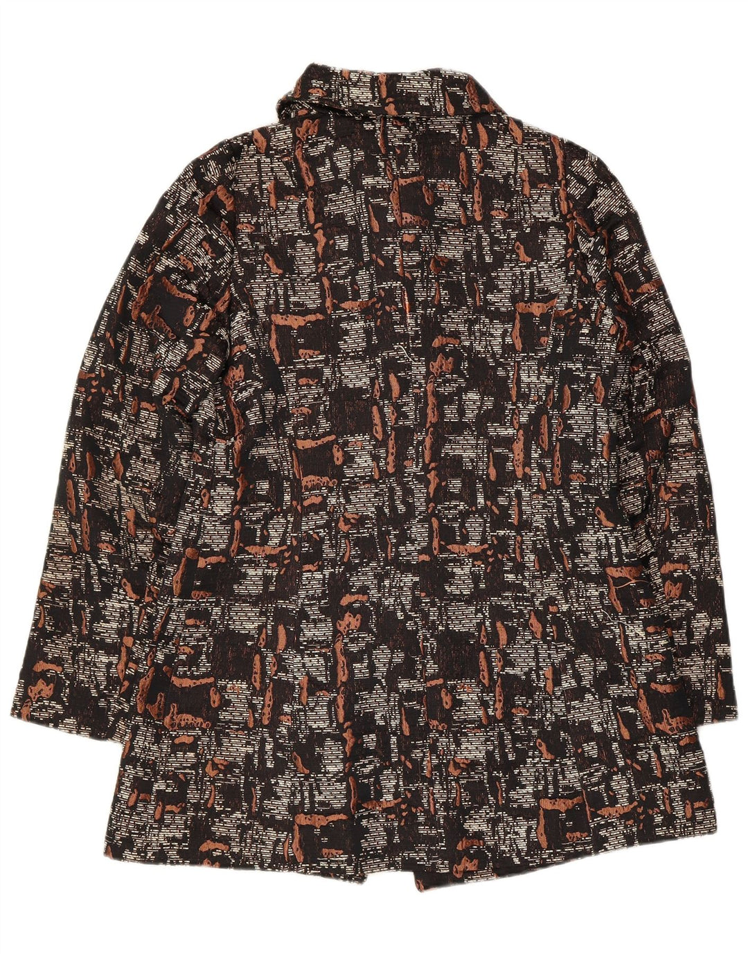 Pardesiu pentru femei Benetton cu model abstract UK 10 Poliester negru mic