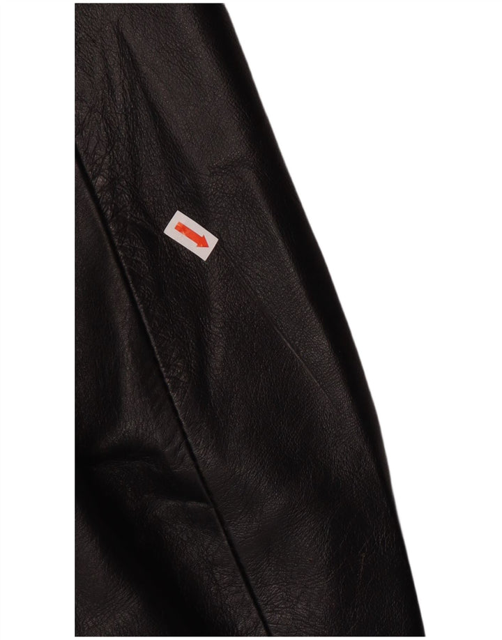 Jachetă de piele vintage pentru bărbați UK 38 Medium Black Classic