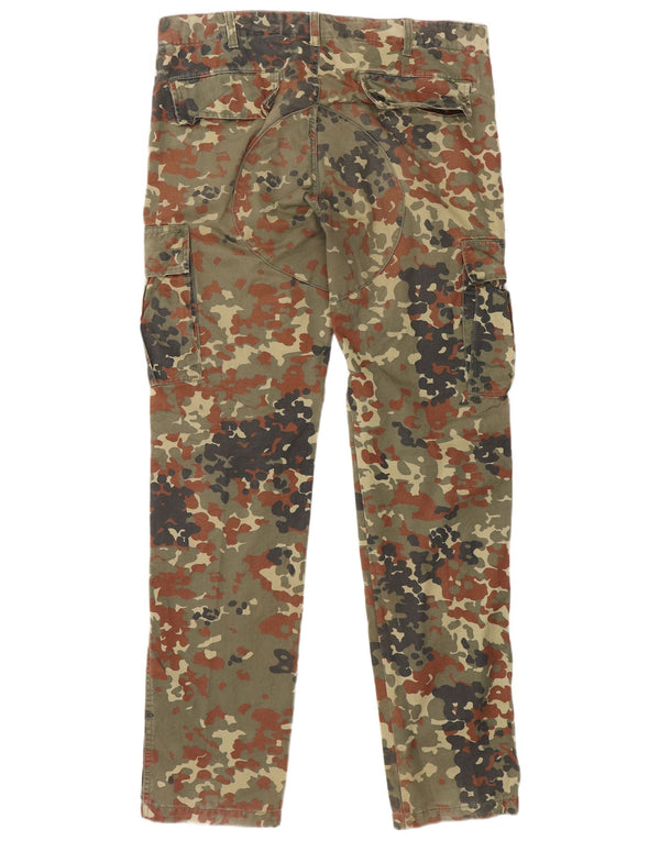 VINTAGE Pantaloni cargo subțiri pentru femei UK 16 Large W32 L33 Khaki Camouflage