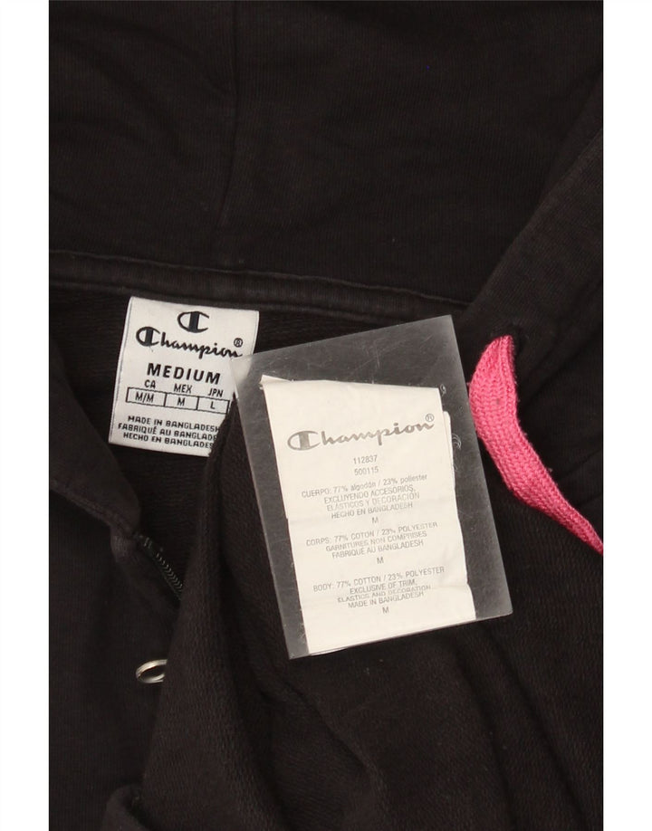 Pulover pentru femei CHAMPION cu fermoar, UK 14, bumbac mediu negru