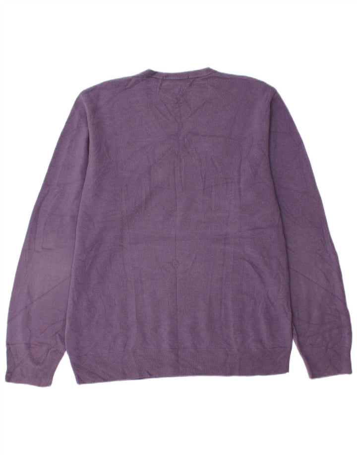 Pulover cu decolteu în V Blue Harbour pentru bărbați Marks & Spencer, violet mediu