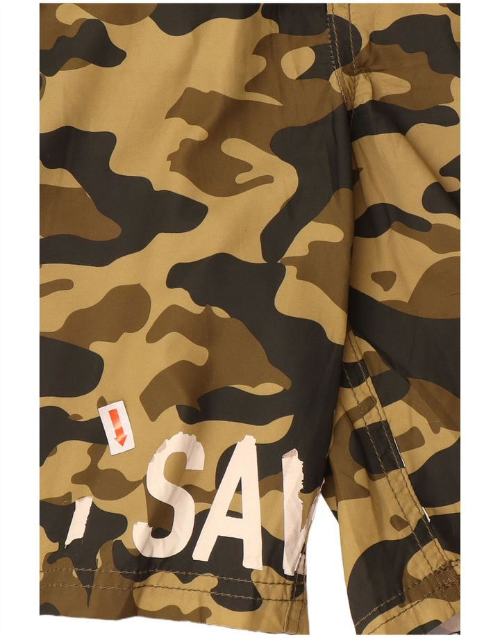 Pantaloni scurți de înot grafic pentru bărbați Zara, maro mediu, din poliester de camuflaj