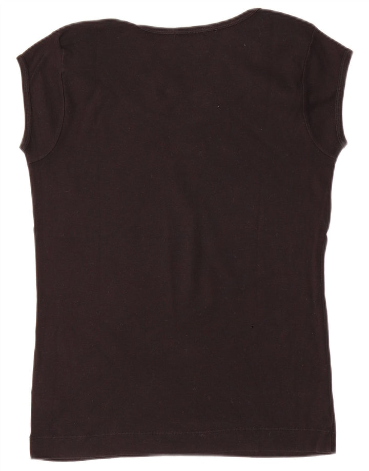 SISLEY Tricou cu grafică pentru femei Top UK 14, mare, negru, bumbac