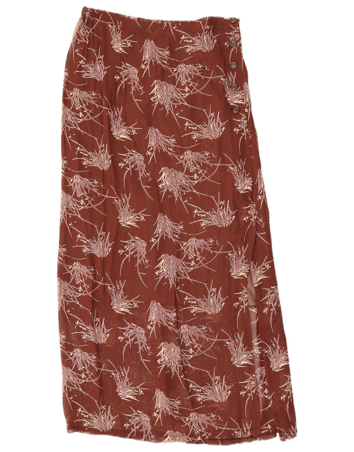 Fusta maxi cu model abstract pentru femei VINTAGE W34 Maroon mare