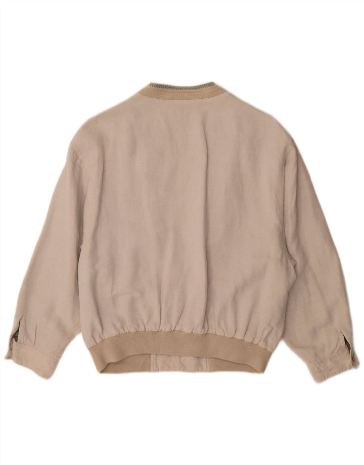 Bomber Vintage pentru bărbați UK 38 Medium Bej Geometric Viscose