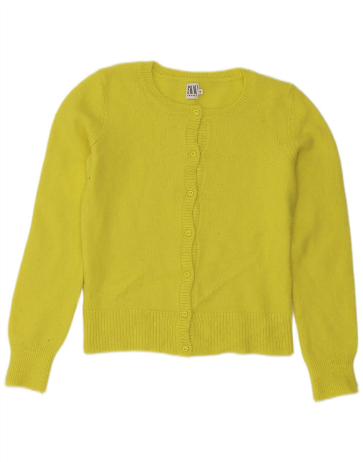 Saint Tropez Pulover Cardigan pentru Damă UK 12 Medium Galben Poliamidă