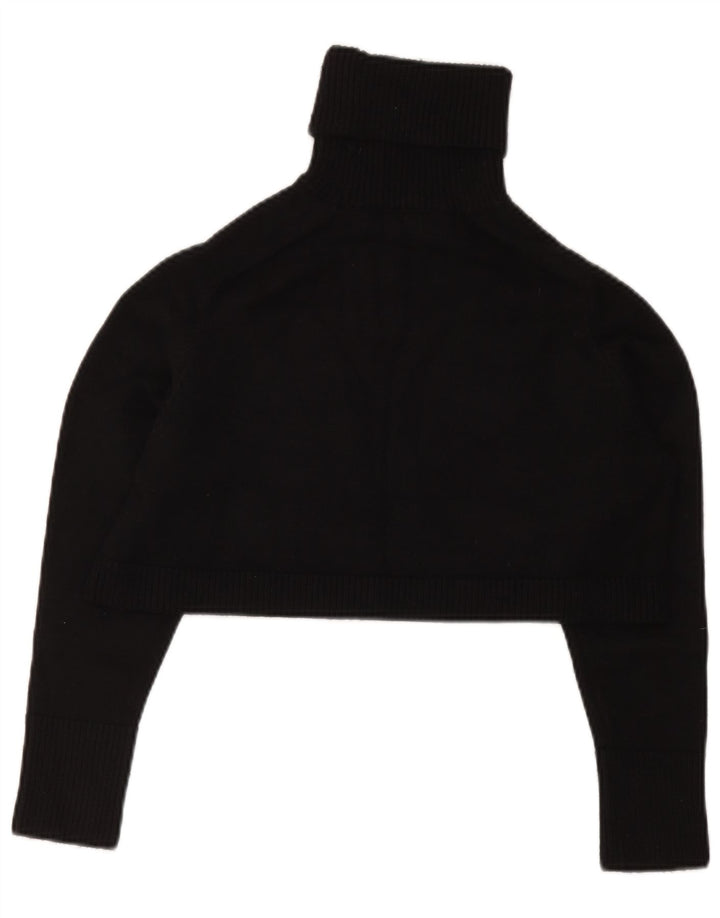 Top crop cu gât rulat pentru femei Zara UK 10 Small Black Viscose
