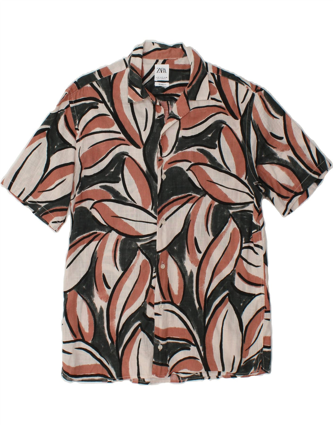 ZARA Mens Relaxed Fit Short Sleeve Shirt Medium Multicoloured Floral Vintage Zara and Second-Hand Zara from Messina Hembry 