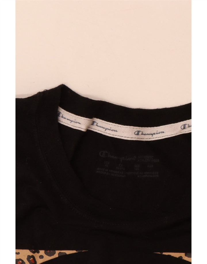 Tricou cu grafic Champion pentru femei Top UK 18 XL Bumbac negru